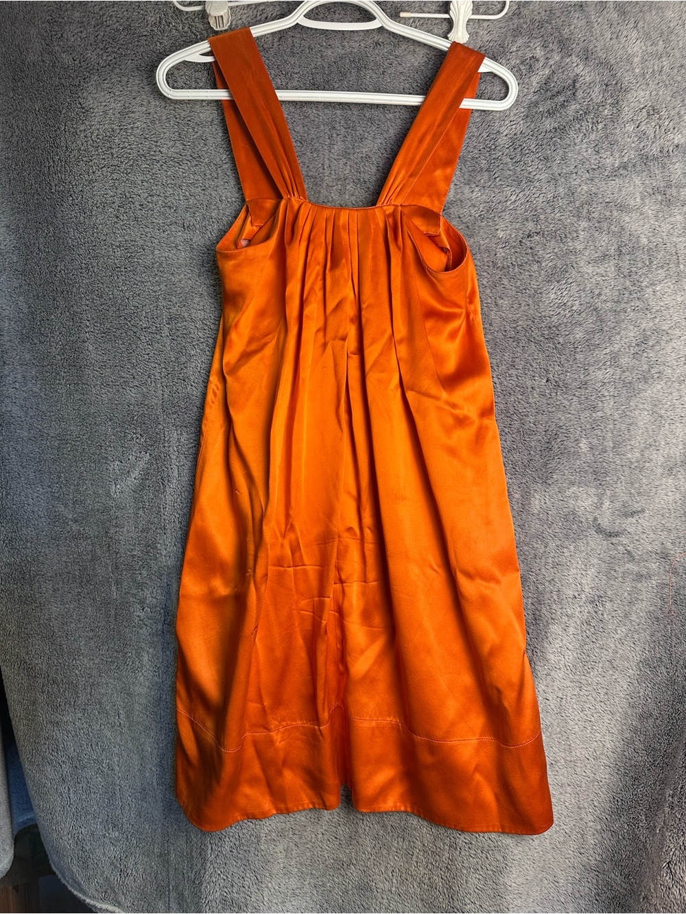 Banana Republic Orange Satin Midi Pinafore Dress